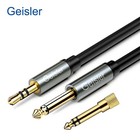 3 5mm 1 8  To 6 35mm 1 4  Audio Cable Braided Nylon Aux Cord For Guitar Speaker
