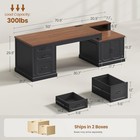 Farmhouse 70 9  Executive Desk  Computer Desk With File Drawers  storage Cabinet