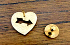 Vintage Heart   Arrow Lapel Pin Tie Tack Gold Tone Gifting Love Valentine