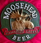 3d Vintage Moosehead Canadian Lager Beer Sign Wall Plaque  Green Plastic  Clean 
