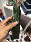 940g Natural Nephrite Jade Stone Green Mineral Crystal Specimen Display