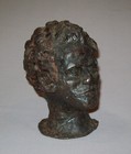 Old Antique Vtg 19th C 1800s Folk Art Hand Carved Wax Beeswax Mans Bust Figure