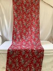 Antique French Floral Fabric Cotton  Bouquets Red Ground 19th C 
