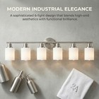 39   Vanity Light 6 Lights With Glass Shade Bathroom Mirror Wall Fixture Nickel
