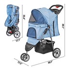 3 Wheels Pet Stroller Jogger For Dogs And Cats For Small Medium Dogs Cats Blue