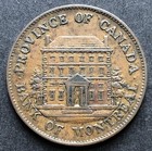 1844 Canada  Bank Of Montreal  Half Penny Bank Token No 1