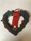 Guatemalan Worry Doll Heart Wreath Folk Art Mayan Handmade