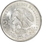1968 25 Peso Mexican Olympic Silver Coin - Avg Circ