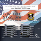 1 72 F a-18f Super Hornet Vfa-103 Jolly Rogers Cag Scheme Decals For Meng Qs-004