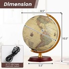 8 Inch Illuminated World Globe Antique Night Up Globe Lamp  Wooden Stand Hd Map