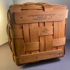Vtg 1995 Longaberger Very Large 10  Basket Cloth Liner Plastic Protector Signed