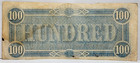 1864  100 Dollar Confederate States Of America Note Richmond Civil War Era