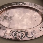 Antique Rare Joseph Sankey    Sons Copper Art Nouveau Oval Tray 