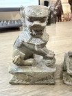 Pair Of Vintage Chinese Soap Stone Foo Dog Guardian Lions Figurine 5    Rare