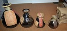 4 Old Wing Fung Hong Chinese Wine Bottles Glass Ceramic Hong Kong China Empty