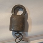 Vintage Brass Metal Padlock Lock   Keys Set With Key Ring