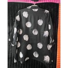 Tweeds Women   s Medium Black   White Abstract Dot Print Button-up Blouse