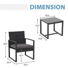 3-piece Wicker Patio Furniture Bistro Set  Outdoor Rattan Conversation Set With