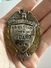 Union Pacific Railroad Guard 6 Eagle Silver Gold Toned Badge Pin Rare 