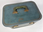 Vintage Teal Blue Train Case Mid Century Travel 1950s Made In Usa Luggage