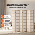 Room Divider  6 Panel Japanese Room Divider  Wood Folding Privacy Screen Indoor