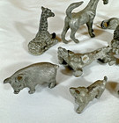 Spoonique Si Lot Of 14  Pewter Figurines    Farm Zoo Mice Mouse Dogs Etc - Vtg
