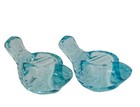 2 Indiana Glass Blue Bird Candle Holder Tea Light 3  Vintage Decor Wedding Dove