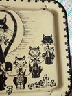 Vintage 7 Cats La Vada Breakfast Bed Tv Tray Mid Century Metal Full Moon Yellow