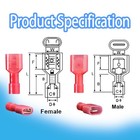 50pcs Nylon Spade Quick Female male 50pcs   Red  Blue  Yellow  Green