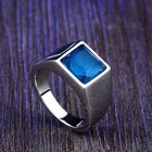 Men s Gift Engagement Ring Real 14k White Gold 2ct Princess Cut Natural Sapphire