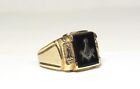 Vintage 10k Black Onyx Masonic Ring   Size 10   6 5g