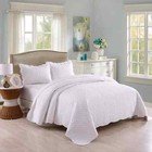 Marcielo 100  White Cotton Quilt Set Bedspread Coverlet  B34