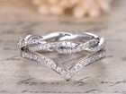 Moissanite Eternity Wedding Bands 1 Carat Round Cut Solid 14k White Gold