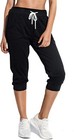 Women Capri Sweatpants Stretch Joggers Loose Pants Drawstring Yoga Gym Trousers