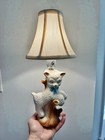 Vintage Baby Lamb Nursery Ceramic Table Lamp 10    Tall   Shade Off-white