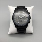 Akribos Xxiv Mens Watch 45mm Black Steel Chronograph Ak7012bk New Battery 7 5 