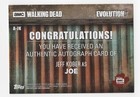 Jeff Kober As Joe Topps The Walking Dead Evolution Autograph Card Auto