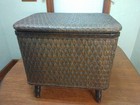 Vintage Redmond Woven Sewing Basket Storage Box With Legs Mcm Usa Made