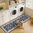 Washable Runner Rug  2x8 Non-slip Vintage Floral Hallway Rug With Rubber Backing