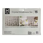 Member s Mark 16 Piece Lead-free Crystal Drinkware Set  Clear