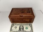Vintage Mexico  Hand Tooled Leather Jewelry Trinket Box Mexican Eagle