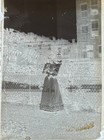 Antique Glass Plate Negative  Ghostly - Double Negative  Couple W cat - Abstract