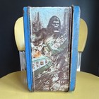 Thermos Vintage King Kong Metal Lunchbox Blue Tin Metal Lunch Box  no Thermos 