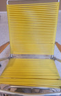 Vintage Telescope Wood Aluminum Folding Rocking Chair - Yellow Vinyl Tubing  Mcm