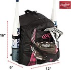Rawlings   Storm Backpack Equipment Bag   Girls Standard Size  Black And Pink 
