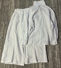 Tempo Paris Linen Outfit Set Size S White Top   Wide Leg Pants Beachy Coastal