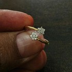14k Yellow Gold Over Women Floral Adjustable Toe Ring Simulated Diamond Silver