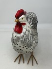 Rooster Statue White Carved Decorative Farmhouse Country Cabin 10    Tall Resin