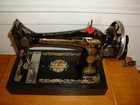 Antique  Singer Sewing Machine Model 127  sphinx  Hand Crank  Serviced