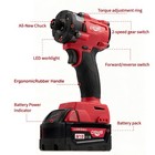 Cordless 18v 1 4  Hex Impact Driver With Bettery For Miwaykee M18 Battery
